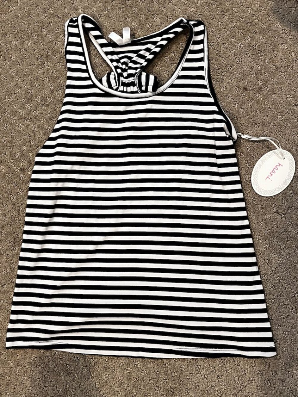 Haani Black-and-White Striped Tank Youth Size 14